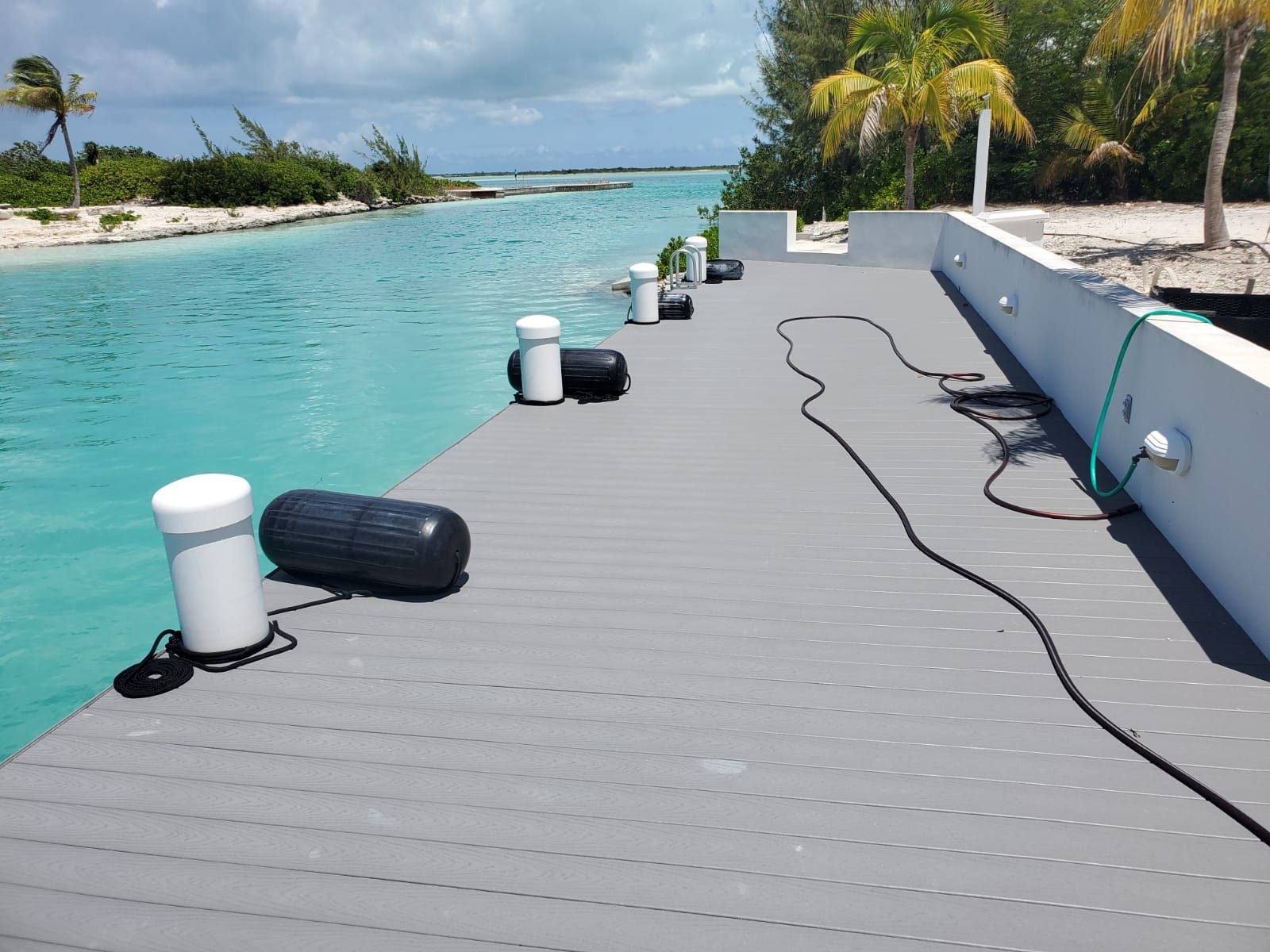 The deep water dock, ready for the boats